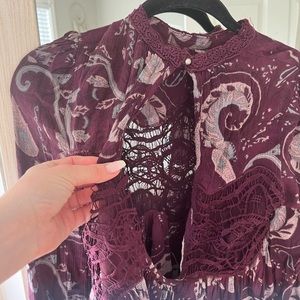 Flowy Free People Plum Babydoll Dress